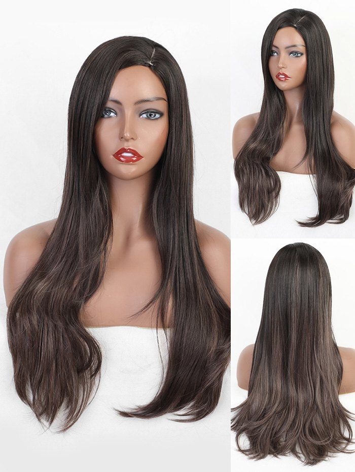 36 Off Synthetic Side Part Long Straight Wig Rosegal