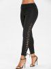 Leggings Lacé à Taille élastique - Noir L