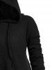 Hooded Drop Shoulder Drawstring Dip Hem Sweater -  