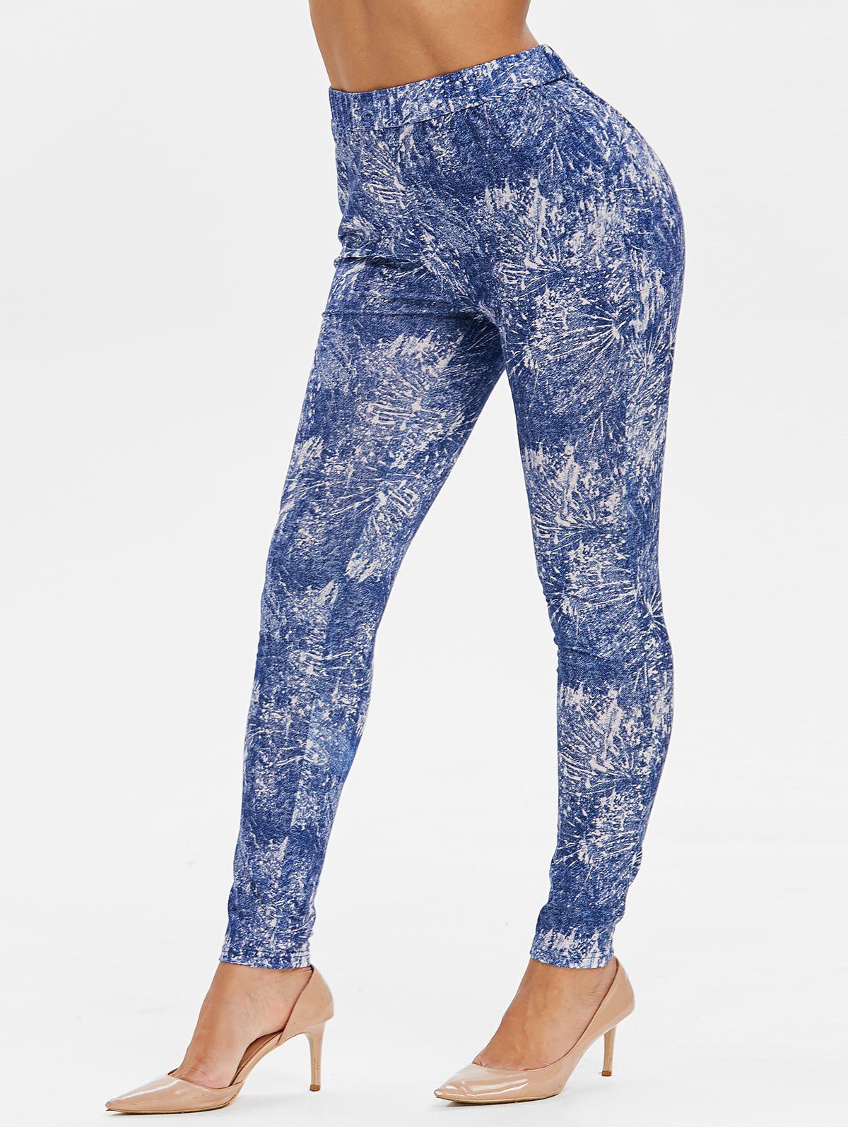 

High Rise Tie Dye Pants, Ocean blue