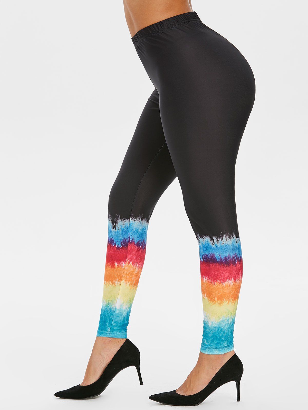 

High Rise Tie Dye Leggings, Black