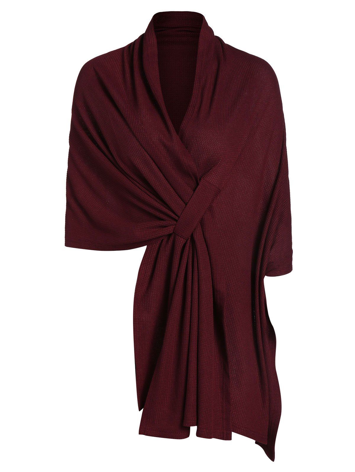 New Asymmetrical Knitted V Neck Cape  