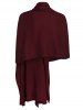 Asymmetrical Knitted V Neck Cape -  