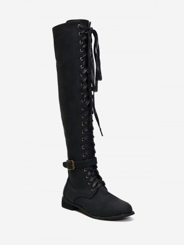 lace up buckle boots womens