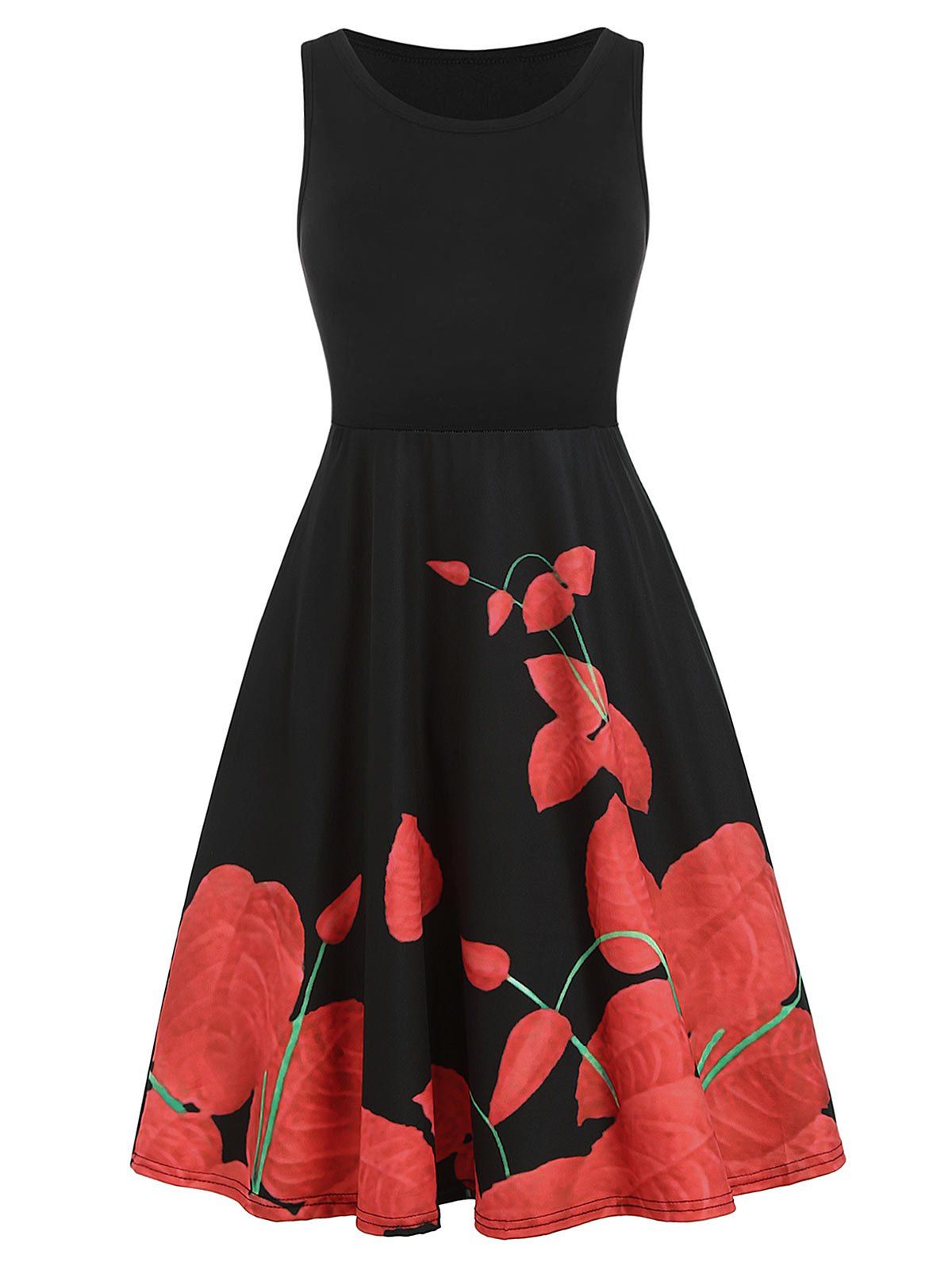 

Floral Print Sleeveless Scoop Neck Dress, Multi