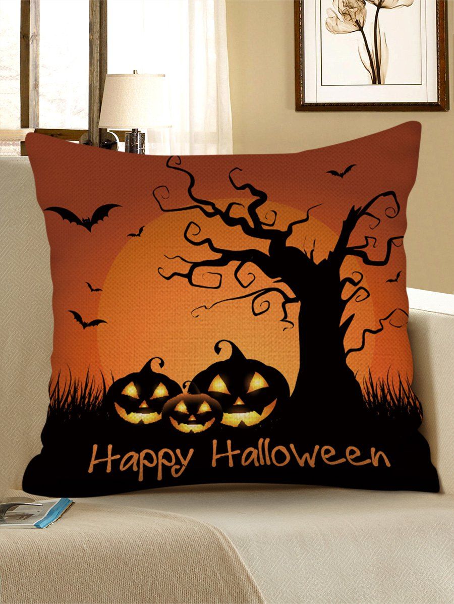 

Halloween Moon Night Pumpkins Print Decorative Pillowcase, Chocolate