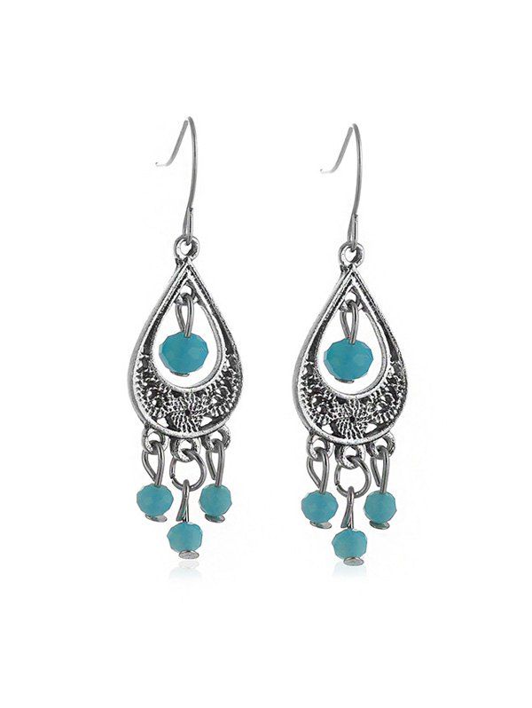 

Bohemian Teardrop Beads Hook Earrings, Silver