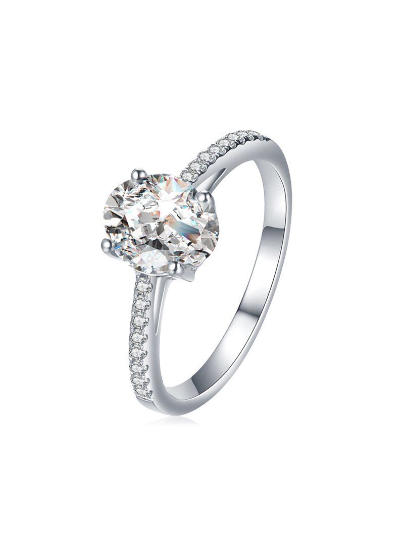 

OL Oval Rhinestone Ring, Silver