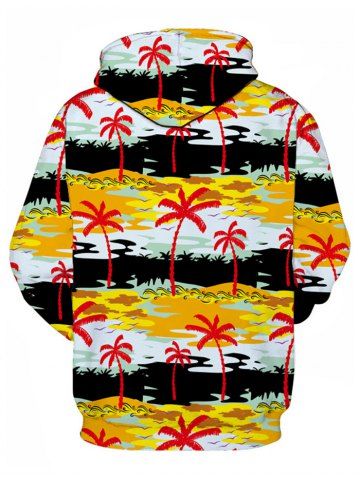 

Coconut Tree Print Long Sleeves Hoodie, Multi-a