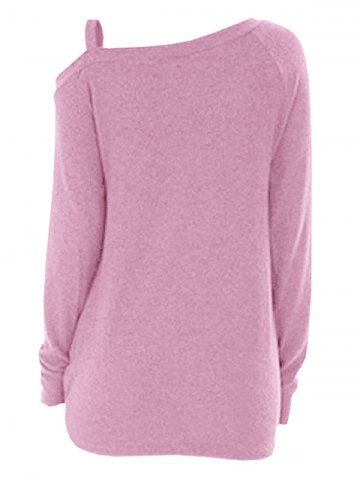 

Knotted Skew Neck Sweater, Pink