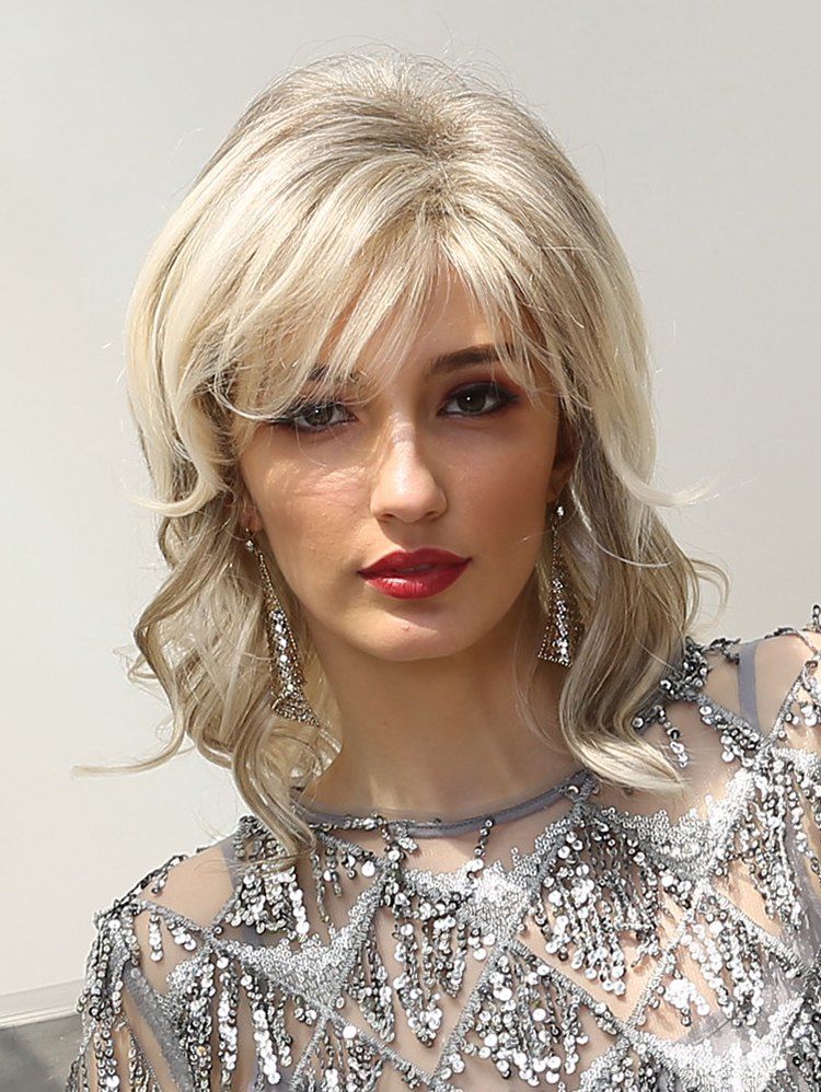 

See-through Bang Body Wave Medium Human Hair Wig, Multi