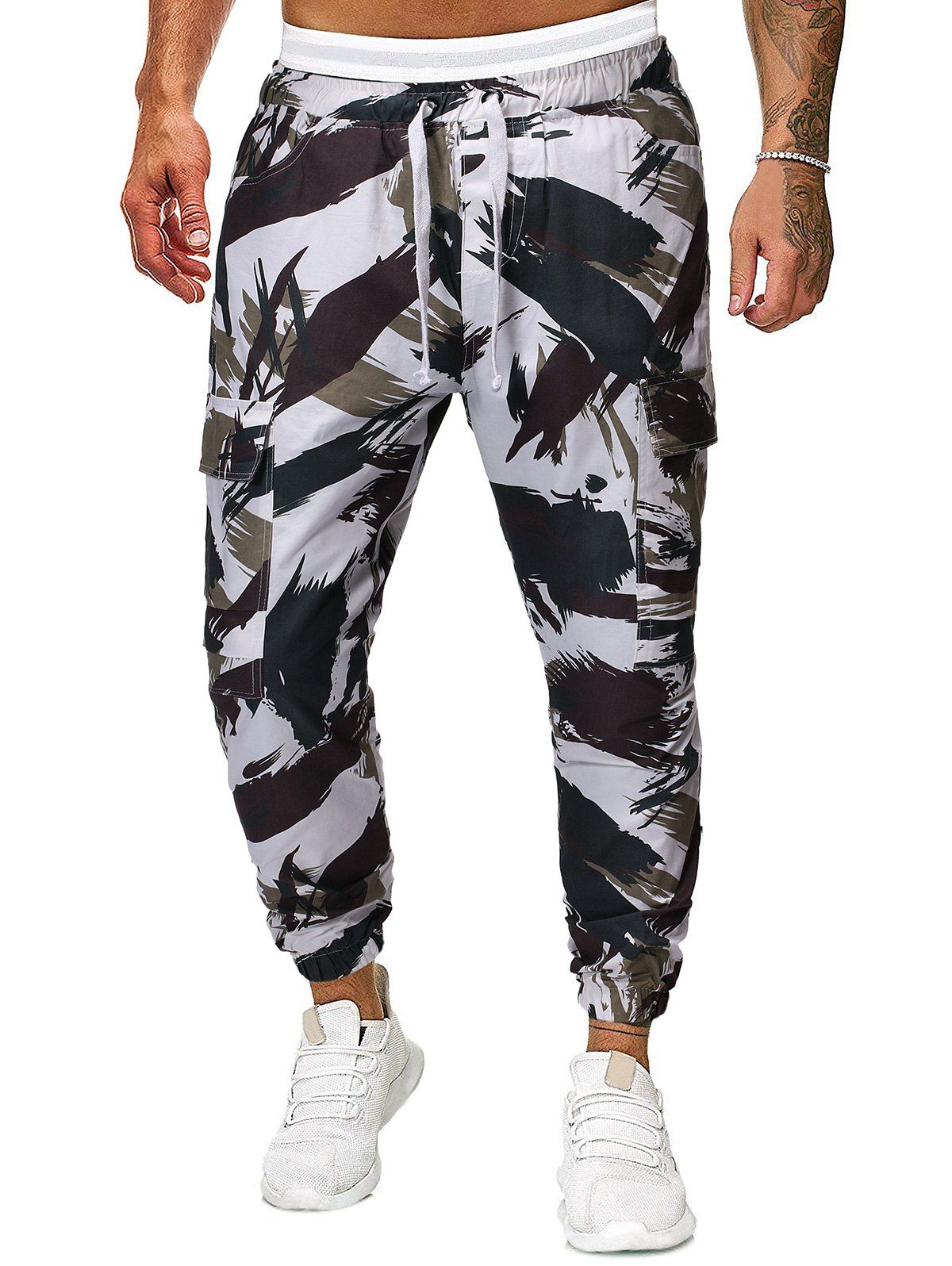 

Camouflage Print Multi-pocket Drawstring Casual Jogger Pants