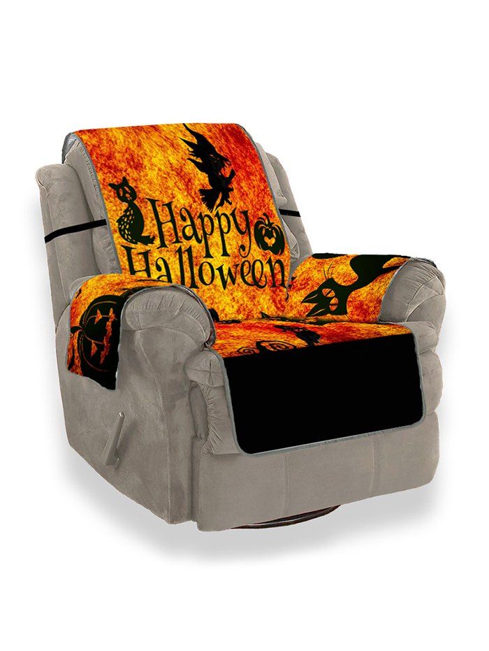 

Halloween Pumpkin Witch Ghost Design Couch Cover, Multi
