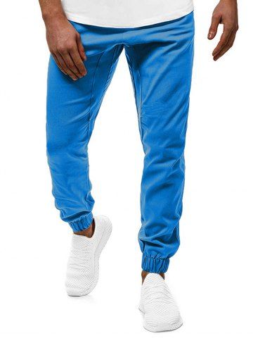 pockets design elastic cuffed casual jogger pants