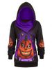 Plus Size Convertible 3D Pumpkin Print Gothic Halloween Hoodie -  