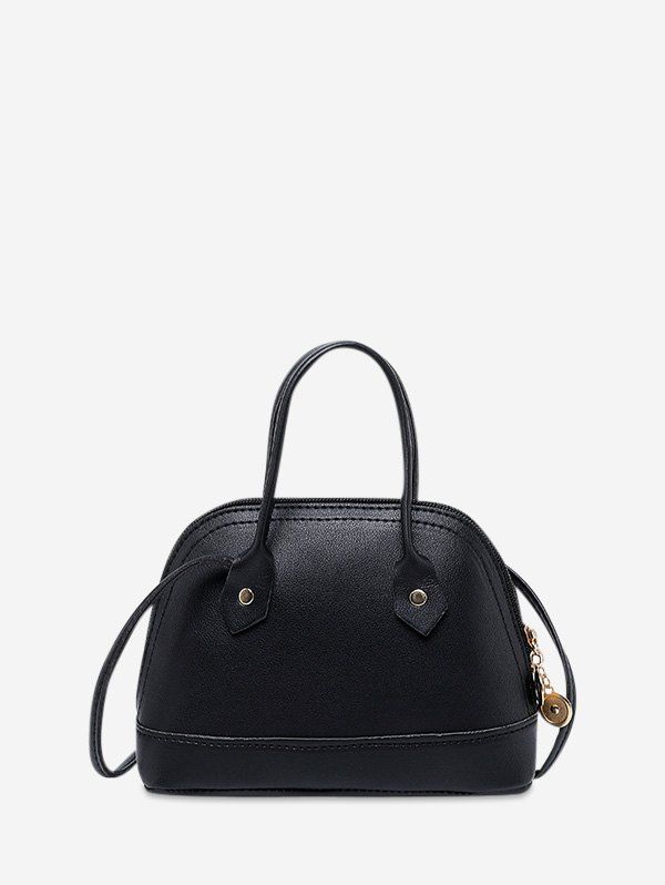 

Shell Shape Striped Crossbody Bag, Black