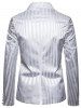 Vertical Striped Single Breasted Notch Lapel Blazer -  