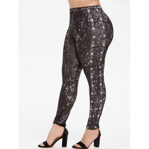 

Plus Size Tie Dye Halloween Gothic Leggings, Black