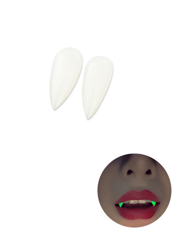 

Halloween Cosplay Accessories Props Pair of Luminous Vampire Teeth, Multi-a