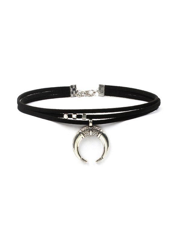 

Moon Design Choker Necklace, Black