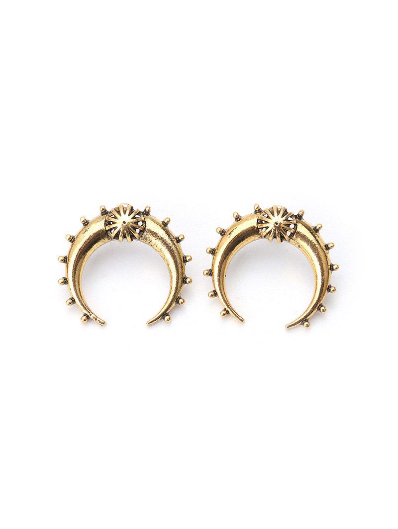 

Punk Moon Design Alloy Stud Earrings, Gold