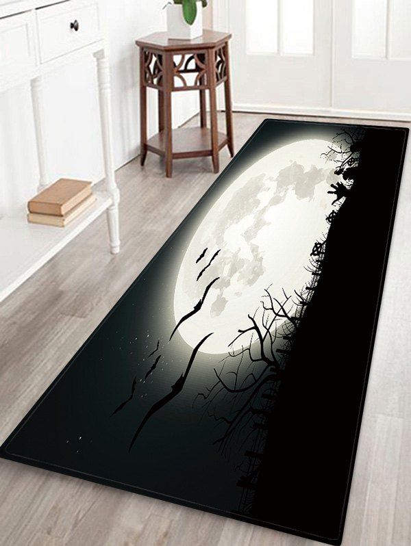 

Halloween Bat Night Pattern Decor Rug, Dark slate grey