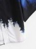 Rising Moon Through Tree Forest Print Casual Kimono Cardigan -  
