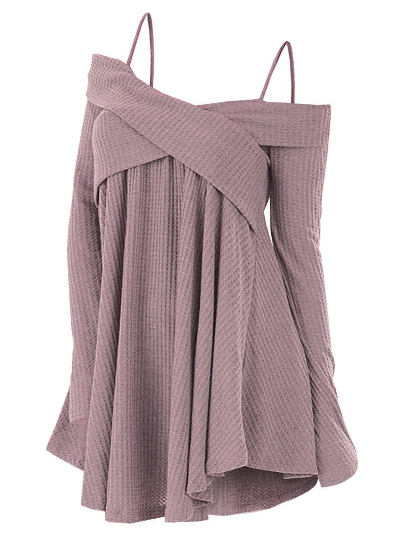 

Open Shoulder Crisscross Tunic Sweater, Rose