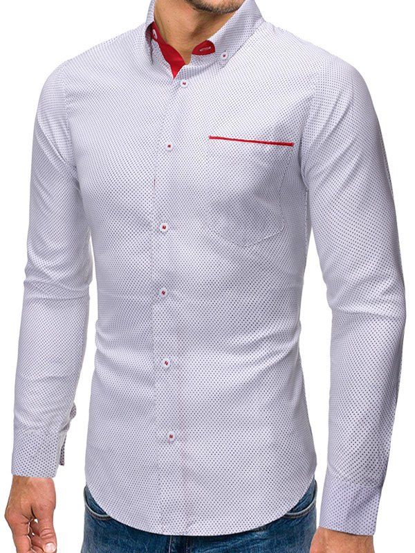 Fseason-Men Casual Shirt Pockets Autumn Turn Down Collar Tee Shirt