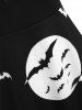 Robe Evasée d'Halloween Chauve-souris Citrouille à Lacets - Noir 2XL