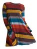Striped Long Sleeve Longline Knitwear -  