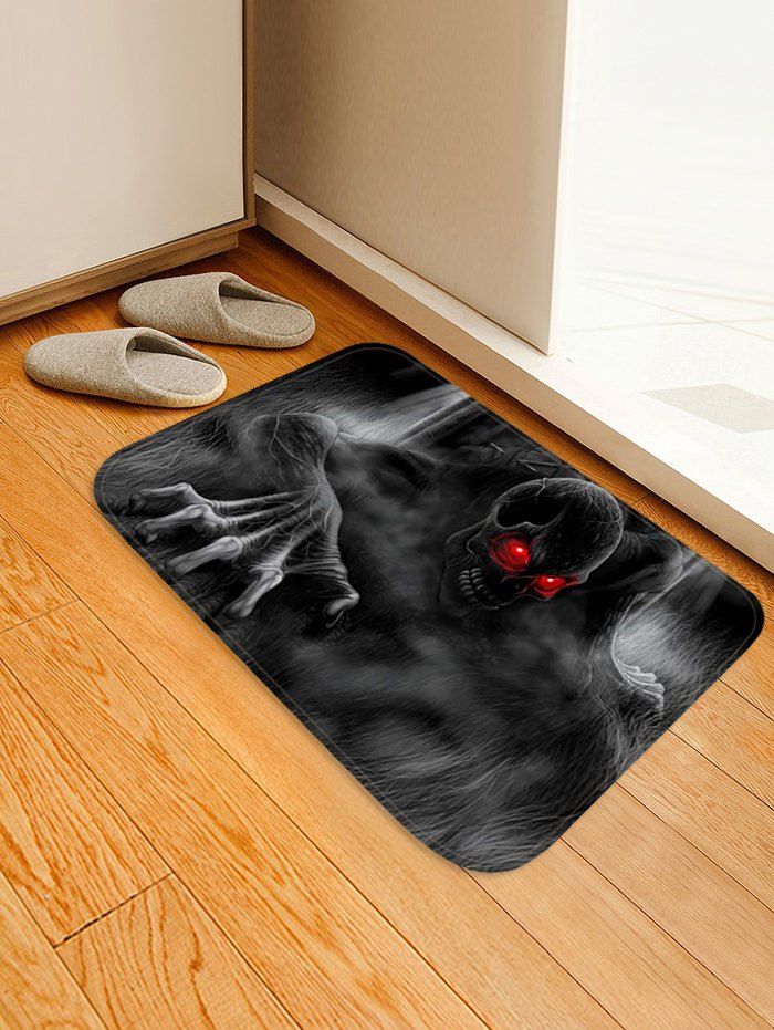

Halloween Skull Printed Floor Rug, Multi-e
