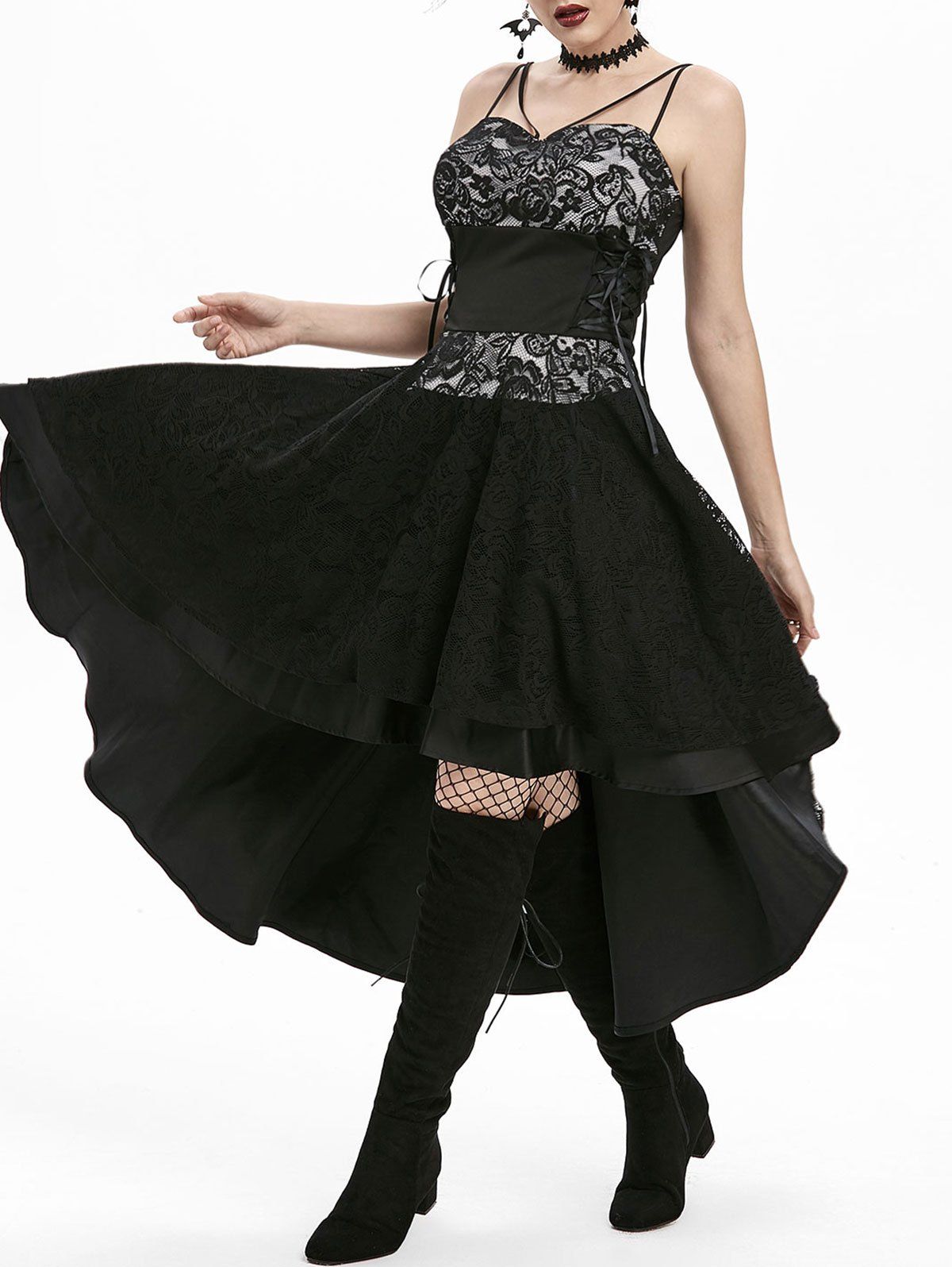 baroque lace overlay party dress