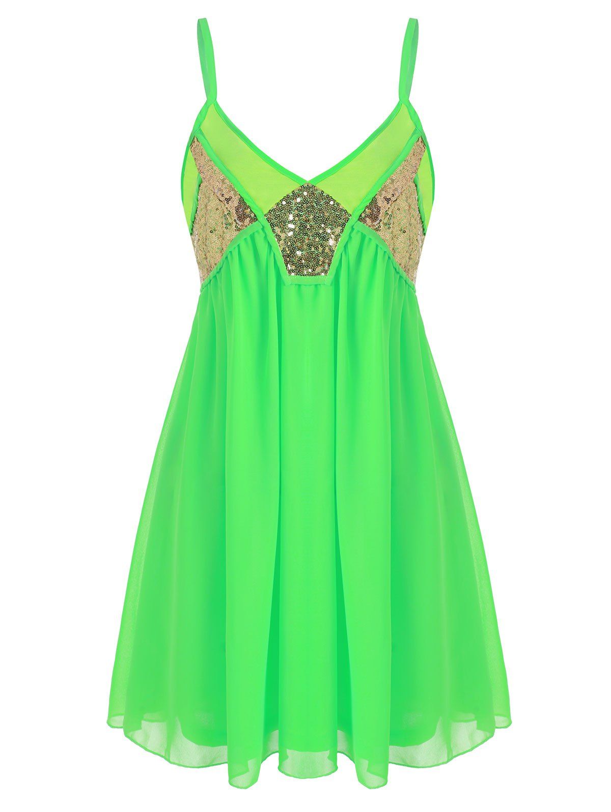 

Sequin Neon Mini Cami Party Dress, Green