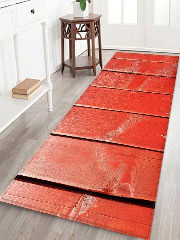 Wooden Floor Patterned Water Absorption Area Rug