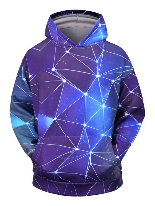 

Galaxy Geometric Print Hoodie, Cobalt blue