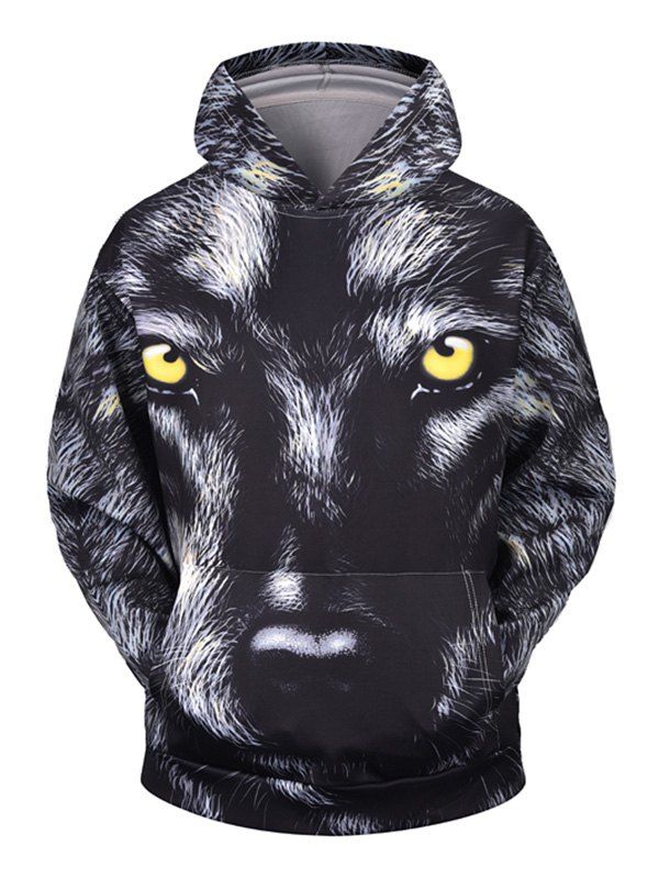 

Animal Print Pocket Hoodie, Dark slate grey