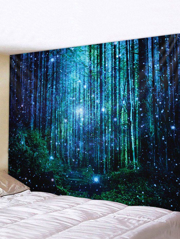 

Dreamy Starry Forest Waterproof Wall Art Tapestry, Multi