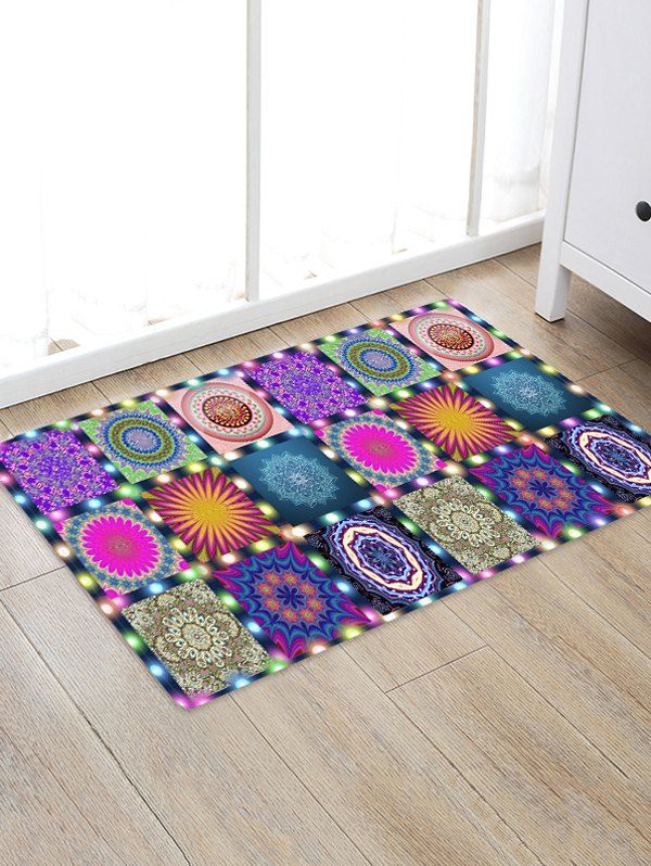 

Geometric Floral Print Floor Rug, Violet