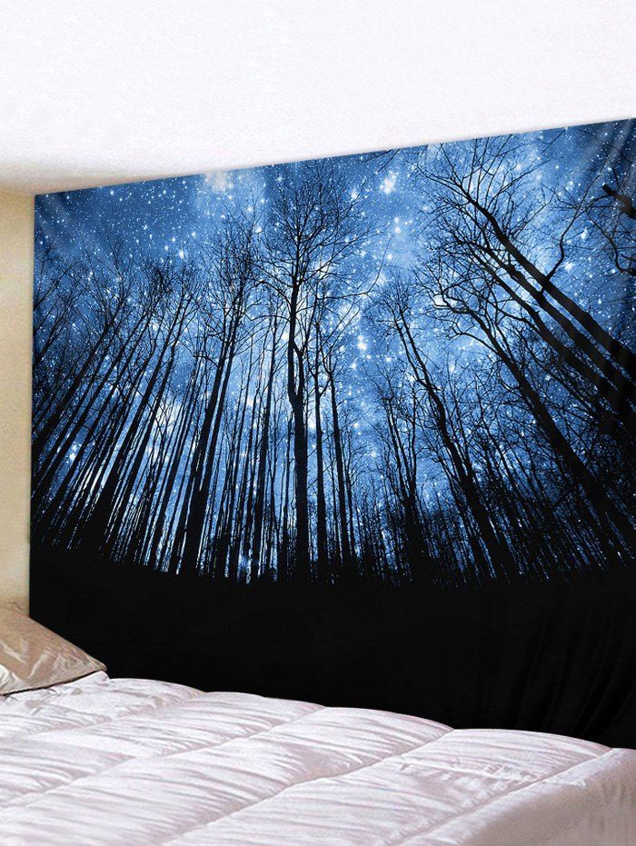 

Starry Sky Forest Printed Pattern Tapestry, Multi