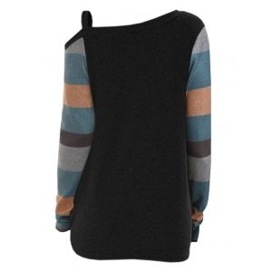 

Twisted Skew Neck Color Block Knitwear, Multi