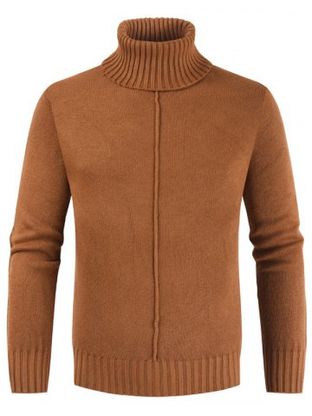 Casual Style Solid Color Turtleneck Sweater