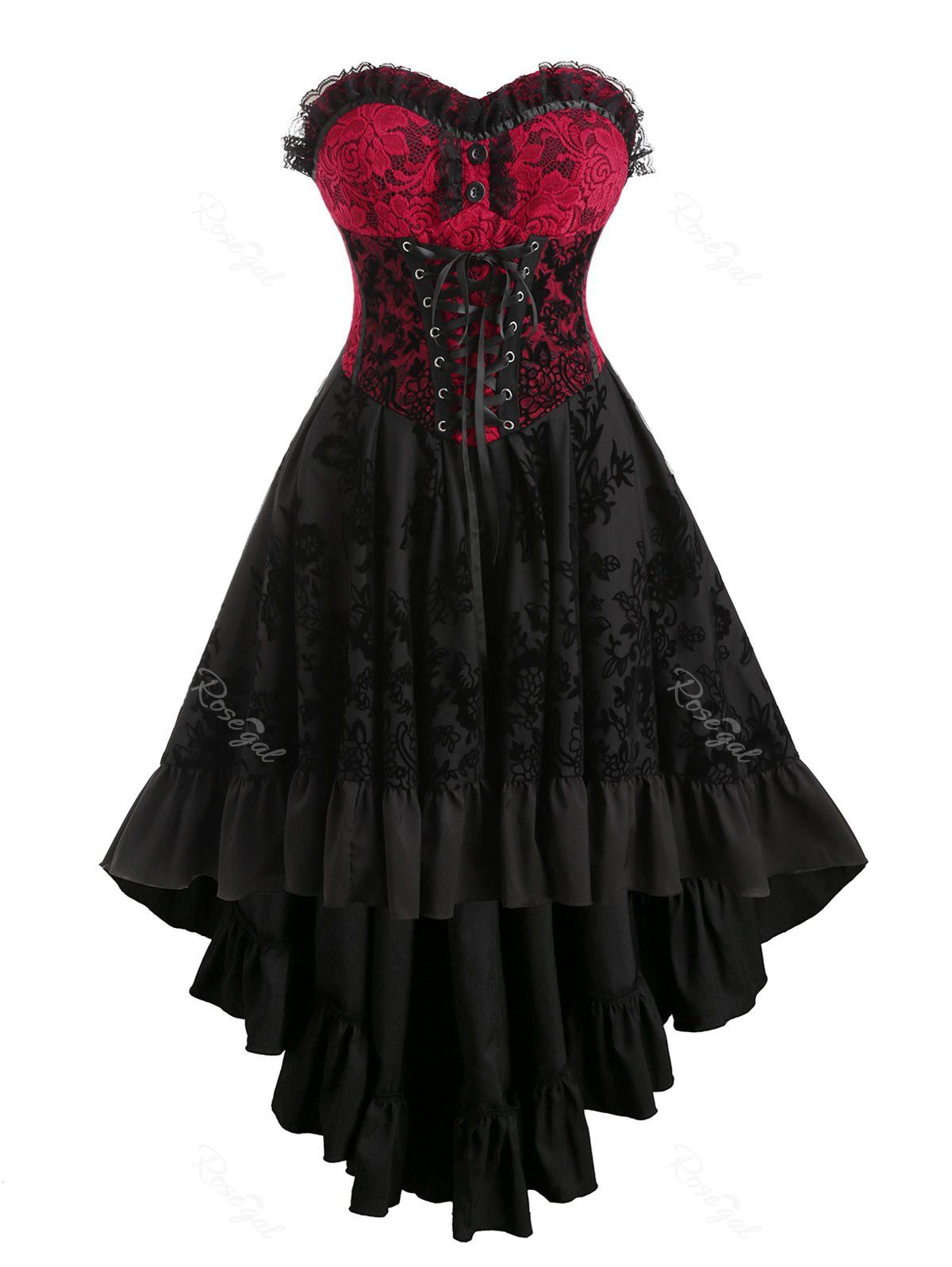 [44% OFF] Plus Size Strapless Zippered High Waist Corset Dress | Rosegal