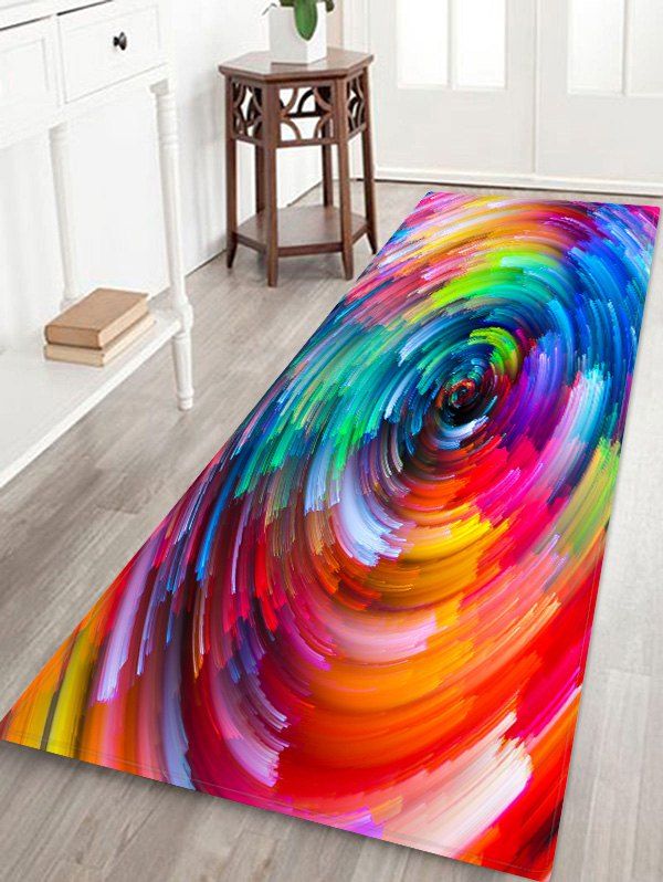 

Abstract Vortex Print Floor Rug, Red