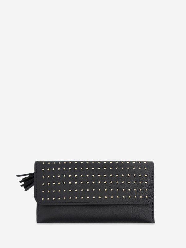 

Rivet Retro Leather Wallet, Black