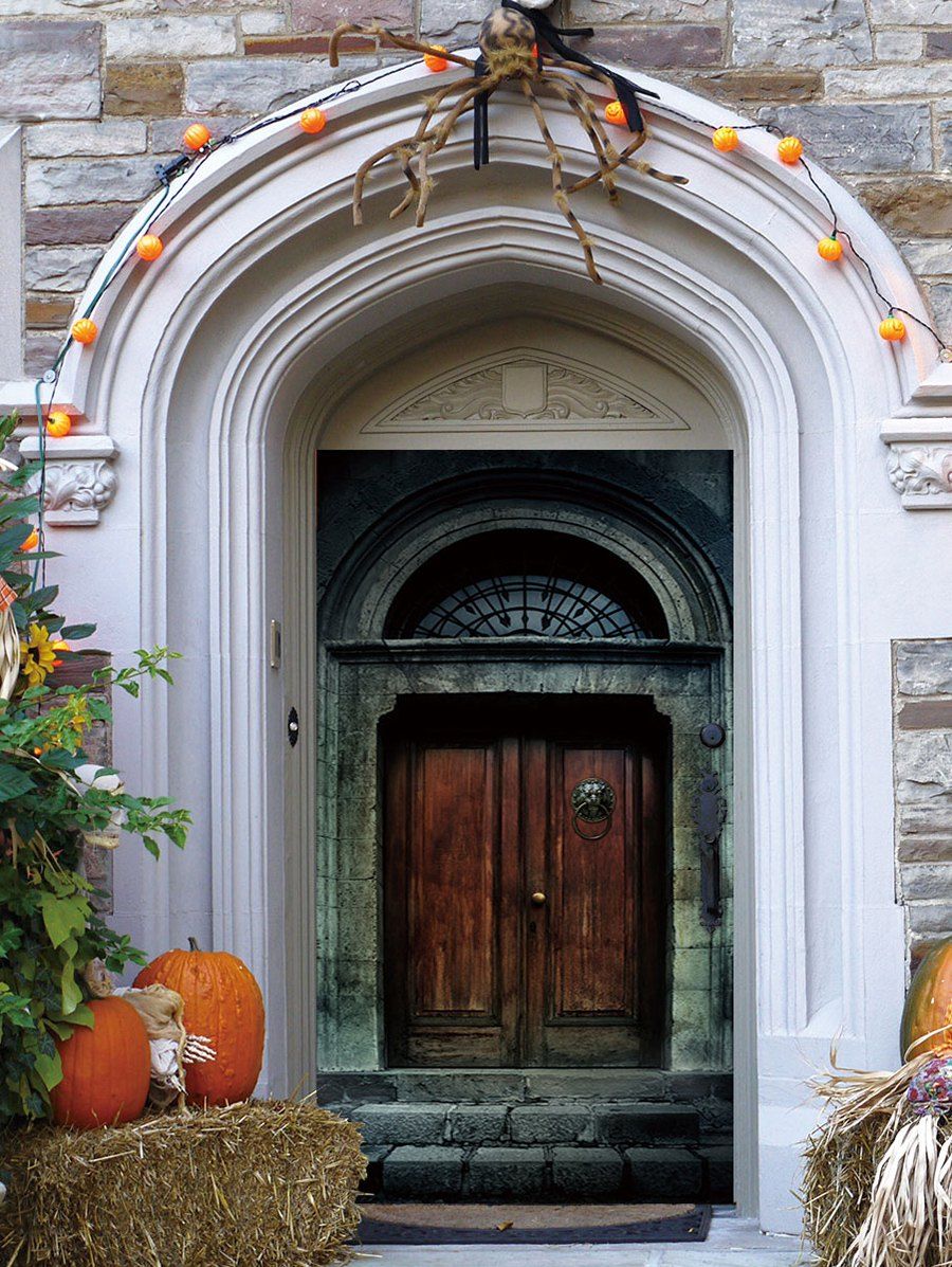 

Retro Castle Gate Print Decorative Door Art Stickers, Multi