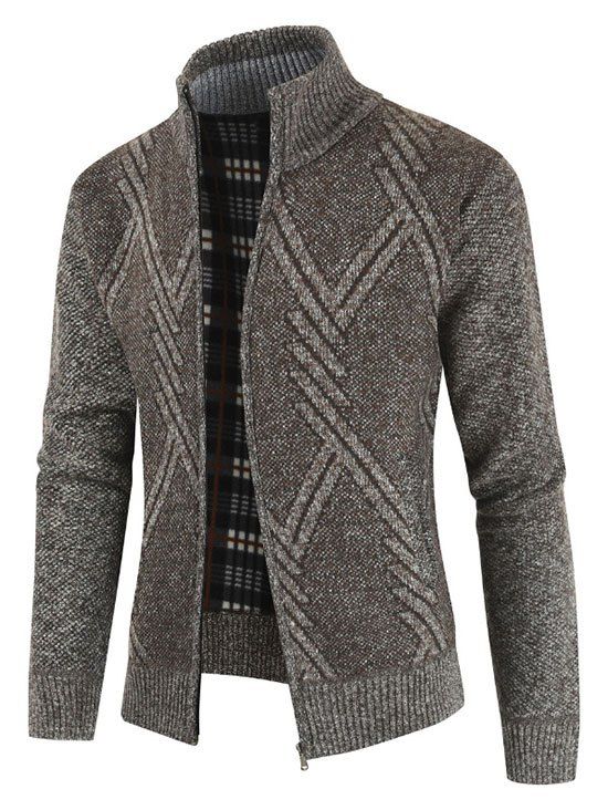 

Geometric Pattern Long Sleeves Cardigan, Sand