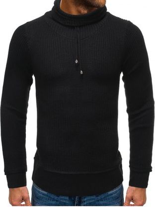 Drawstring Turtleneck Pullover Sweater