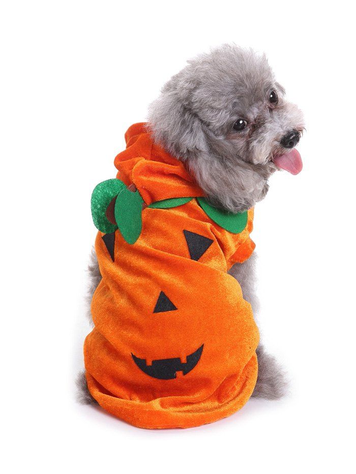 

Halloween Pumpkin Hoodie for Pet, Dark orange