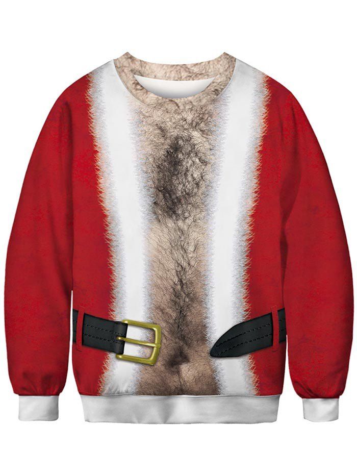 

Christmas Buckle Print Sweatshirt, Chestnut red